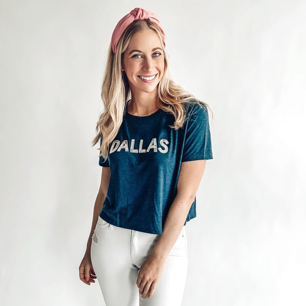 Dallas Sequin Cropped Tee