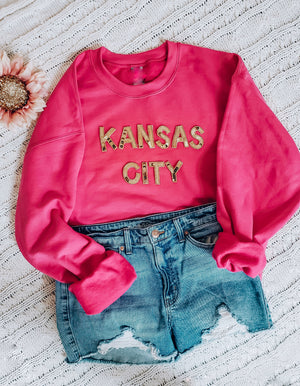 Hot Pink Kansas City Sequin Sweatshirt