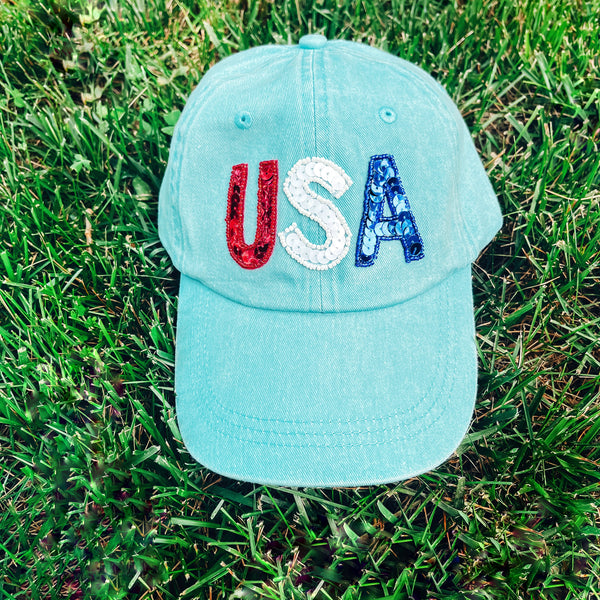 Blue USA Sequin Hat