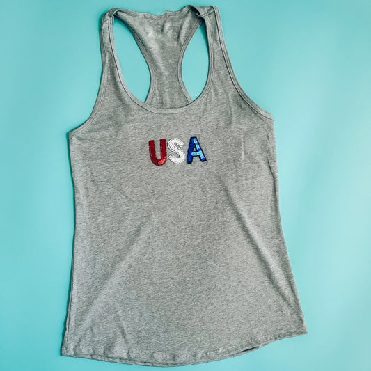 Gray USA Sequin Tank