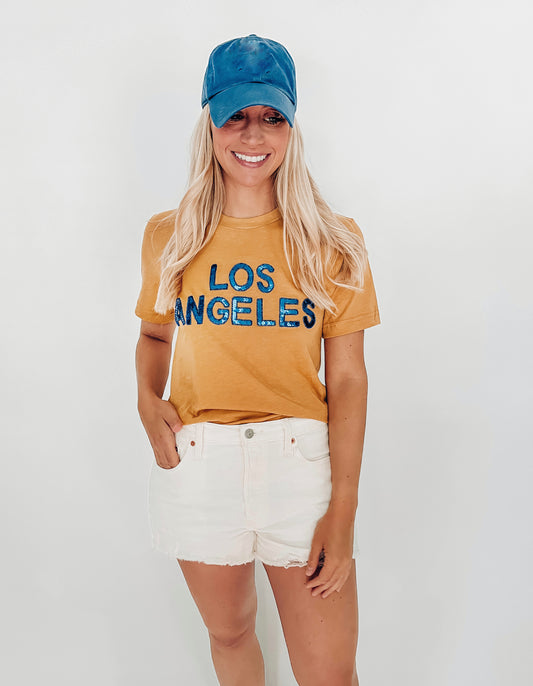 Gold Los Angeles Sequin Tee