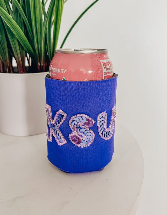 Purple KSU Sequin Koozie