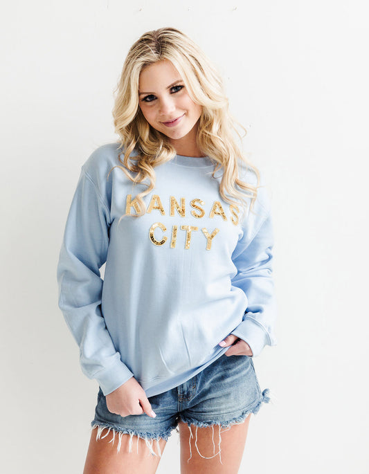 Light Blue Kansas City Sequin Sweatshirt