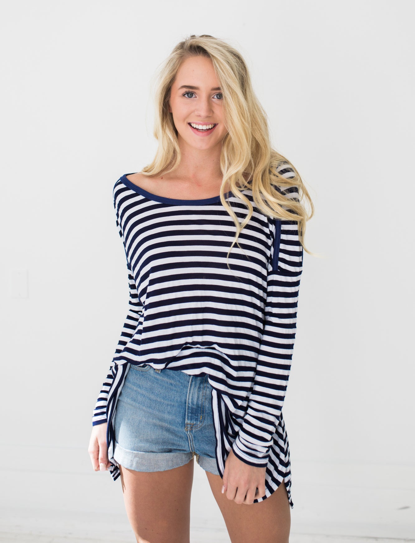 Grace Top in Navy