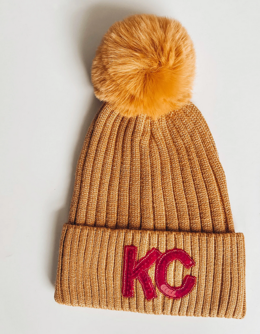 Mustard KC Sequin Shimmer Beanie