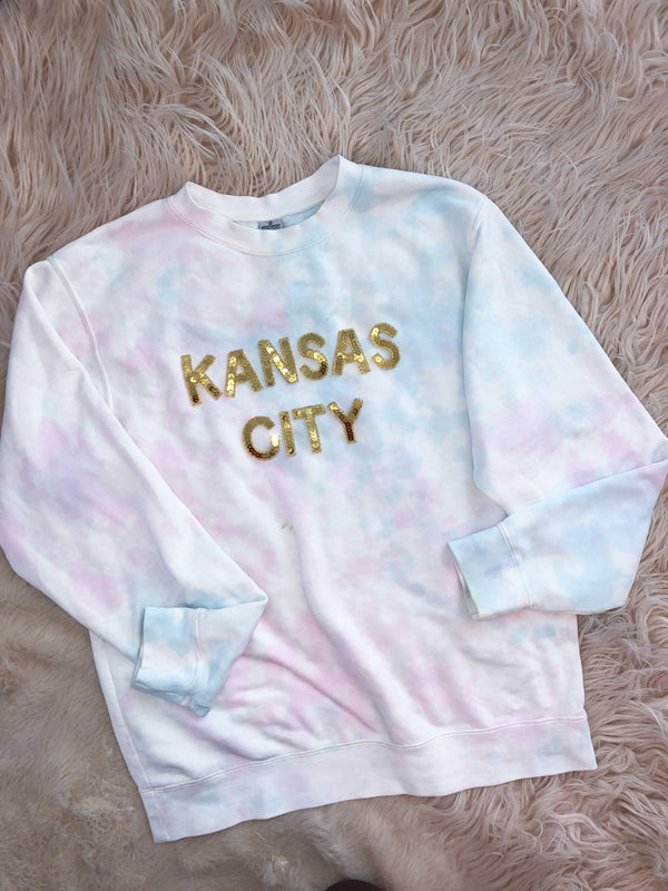 Kansas City Sequin Tie Dye Pullover